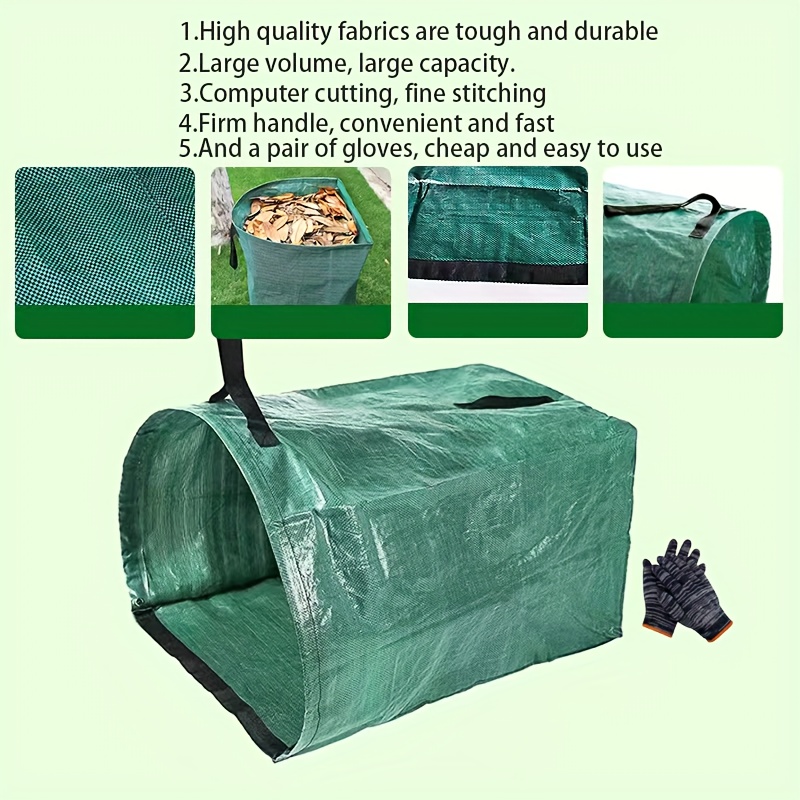 1pc Cubo de basura grande para exteriores, contenedor de basura de jardín,  portátil y plegable para almacenamiento de objetos diversos y reciclaje, ¡h