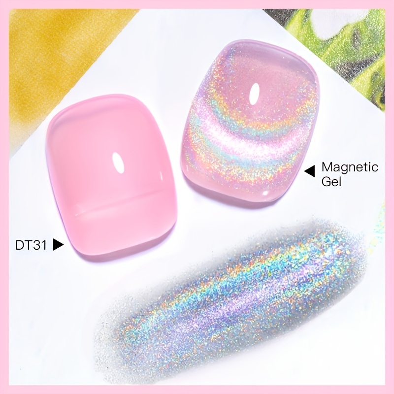 holographic glitter cat eye gel nail polish reflective sparkly soak off uv led perfect for diy nail art at home or salon details 0