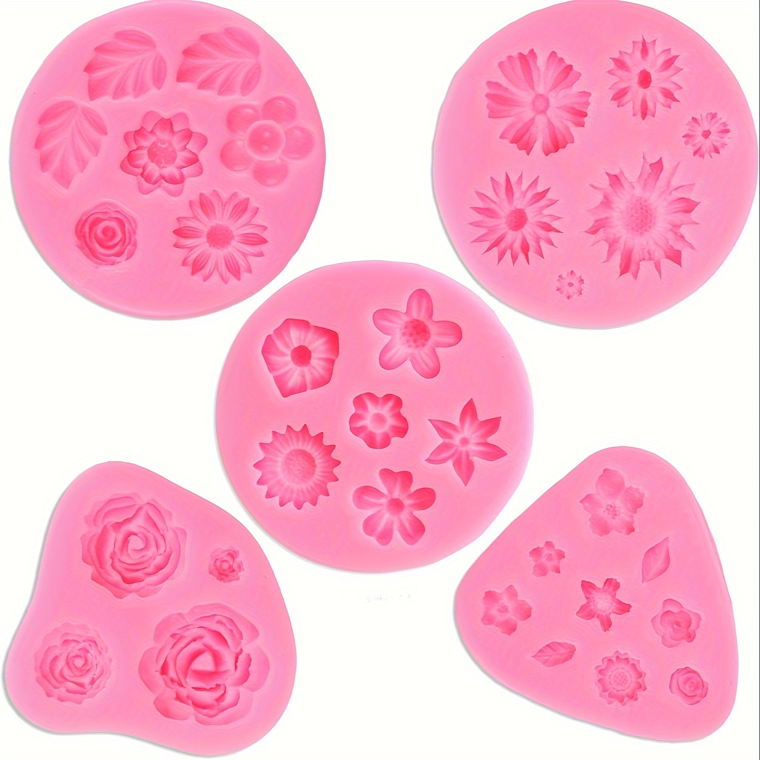 Strawberry Silicone Mold Flower Leaves Cupcake Topper ​Fondant