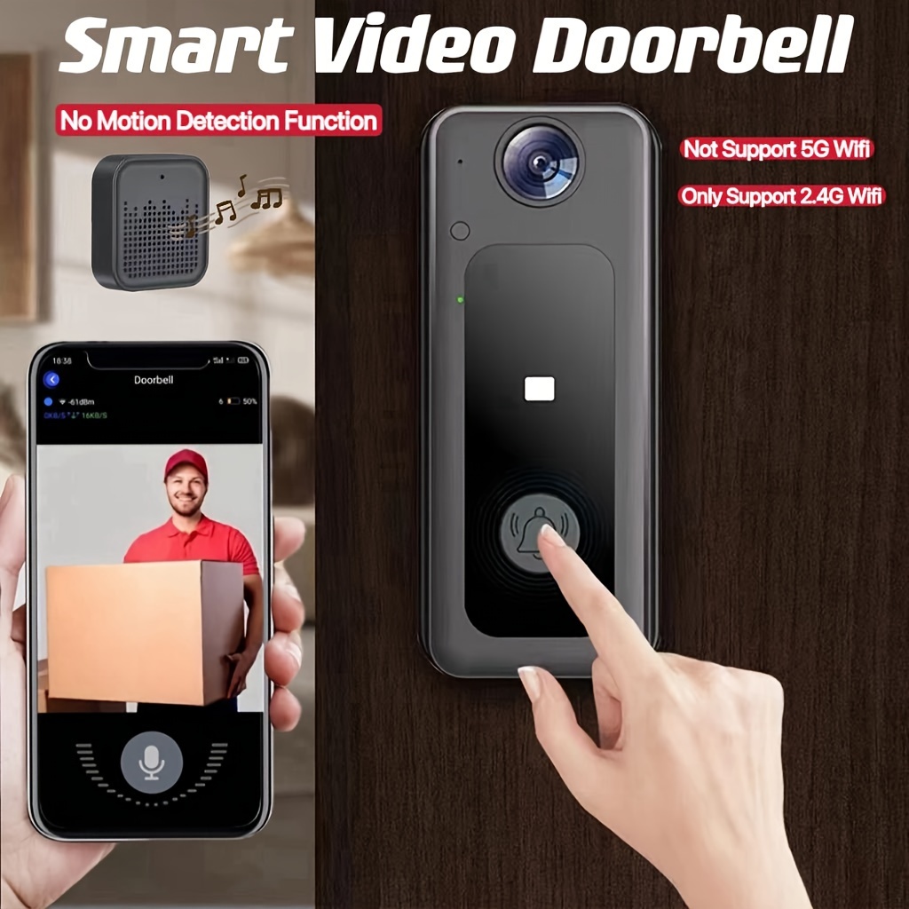 Wireless WiFi DoorBell Smart Video Phone Door Visual Ring Intercom Secure  Camera Silver 