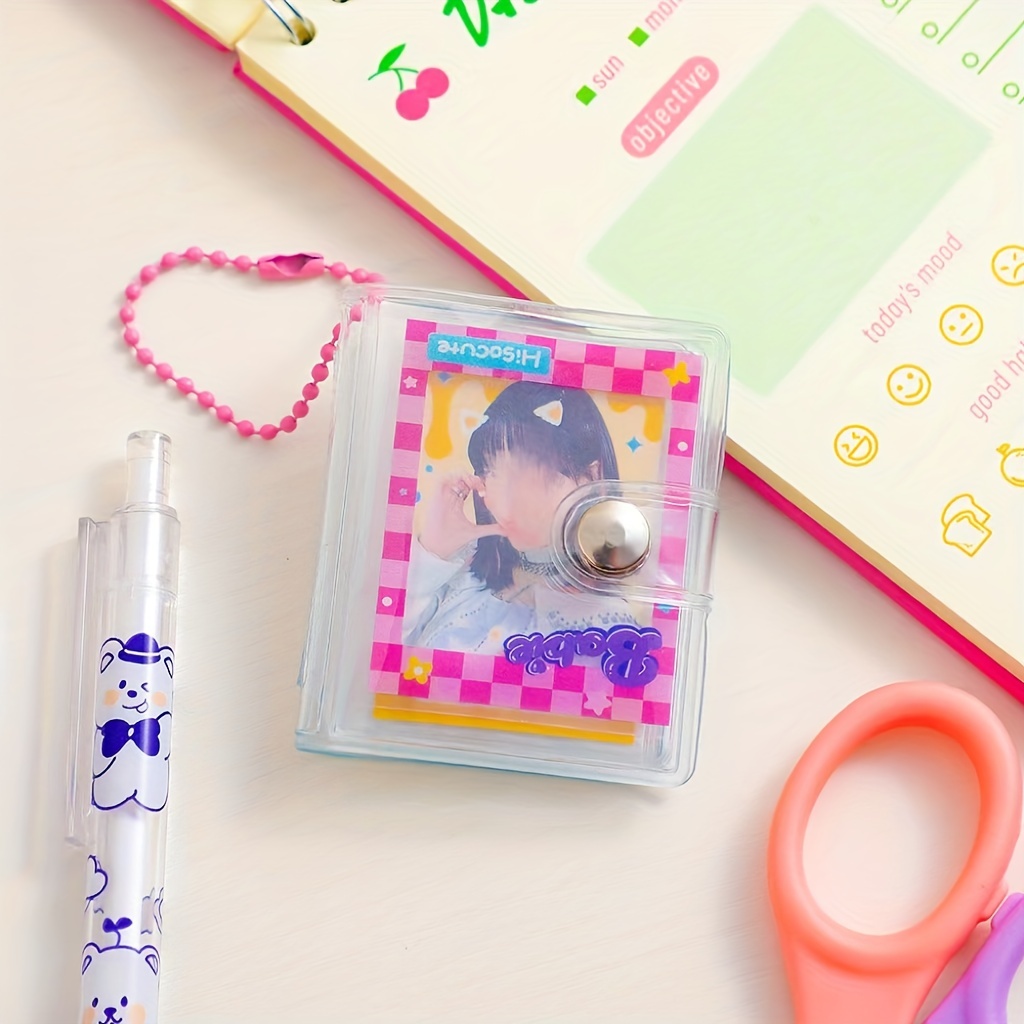 1pc, Cute Kawaii Mini Photo Album, 2 Inch 16 Card Slots, Small