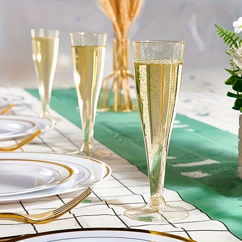 Flûtes à Champagne en plastique, verres à Champagne jetables, tasse à vin  pour Cocktail, fournitures de fête de mariage, tasse à boisson pour Bar 6  pièces/ensemble - AliExpress