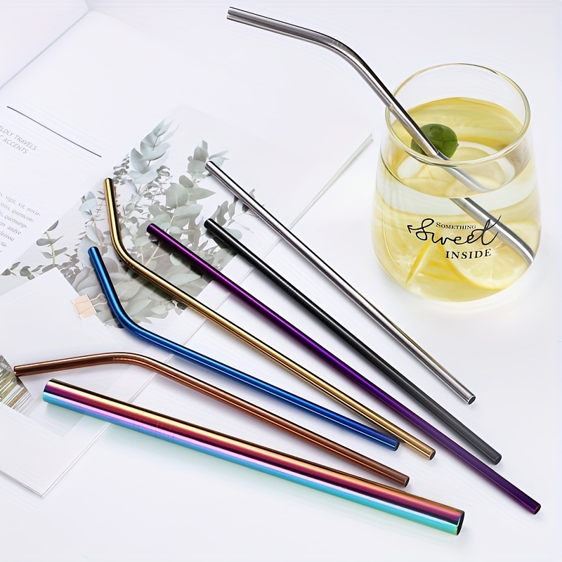1pc Silicone Drinking Straws, Small Size, Bendy, With Cleaning Brush