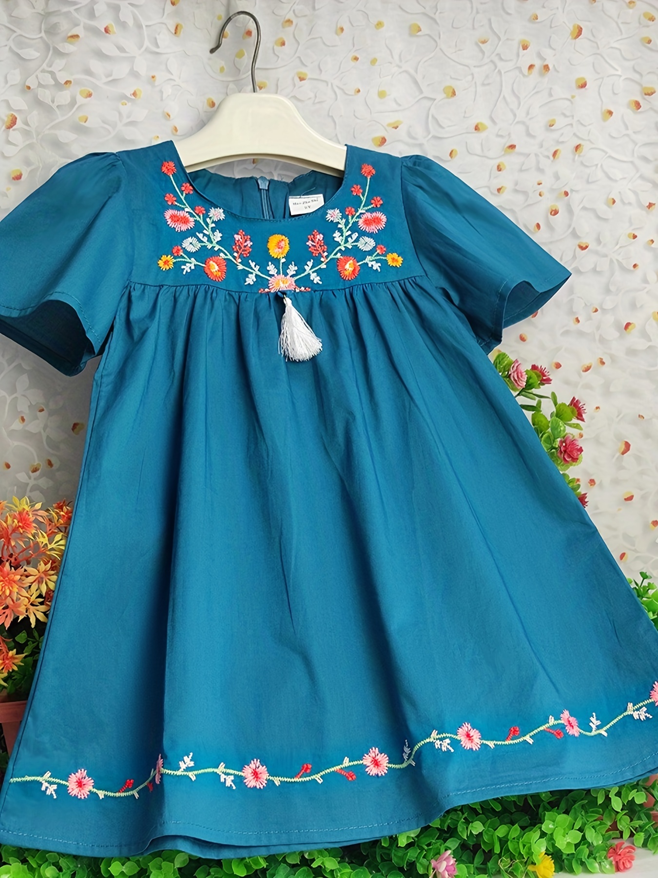 ◎greed Small Flower embroidery Dress◎ - ワンピース