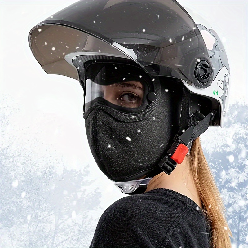 1pc Unisex Motorcycle Riding Winter Warm Mask Face Shield For Outdoor  Fishing Breathable Mask With Hd Anti Fog Goggles Fleece Warm Scarf -  Automotive - Temu