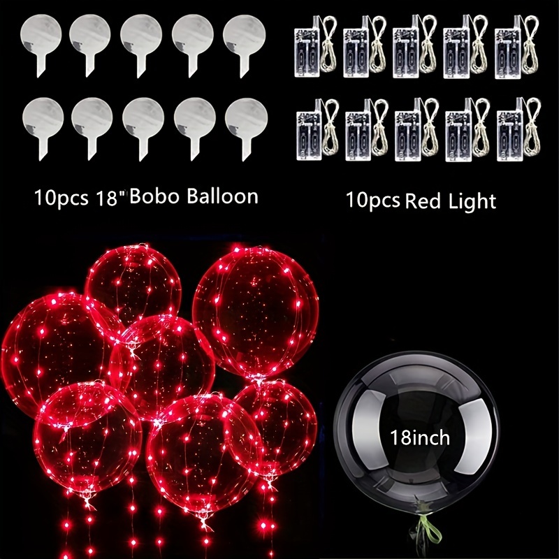Led Balloons Light Up Balloons Clear Helium Bobo Balloons - Temu