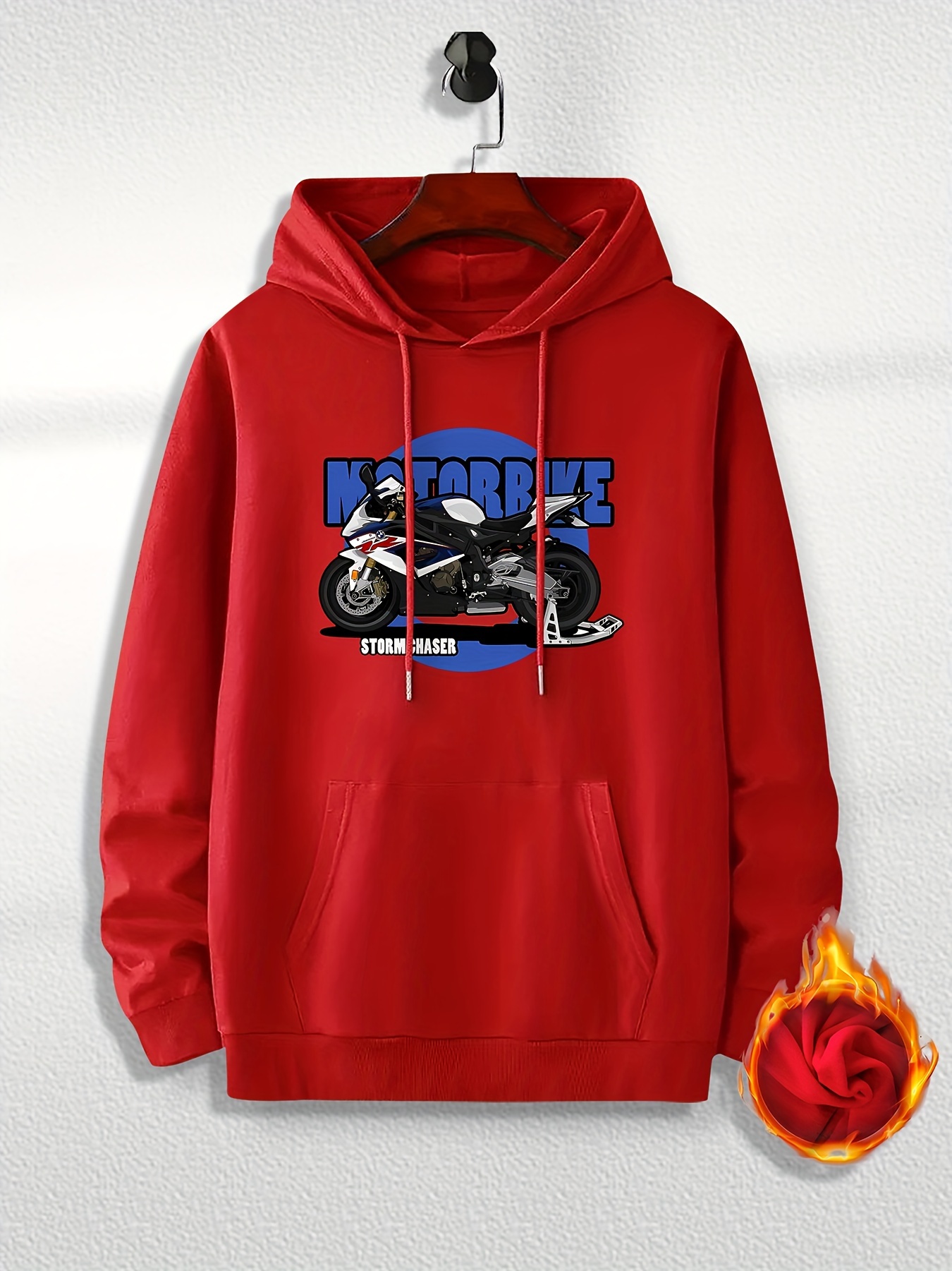 Oversized Speed Chaser Moto Print Hoodie