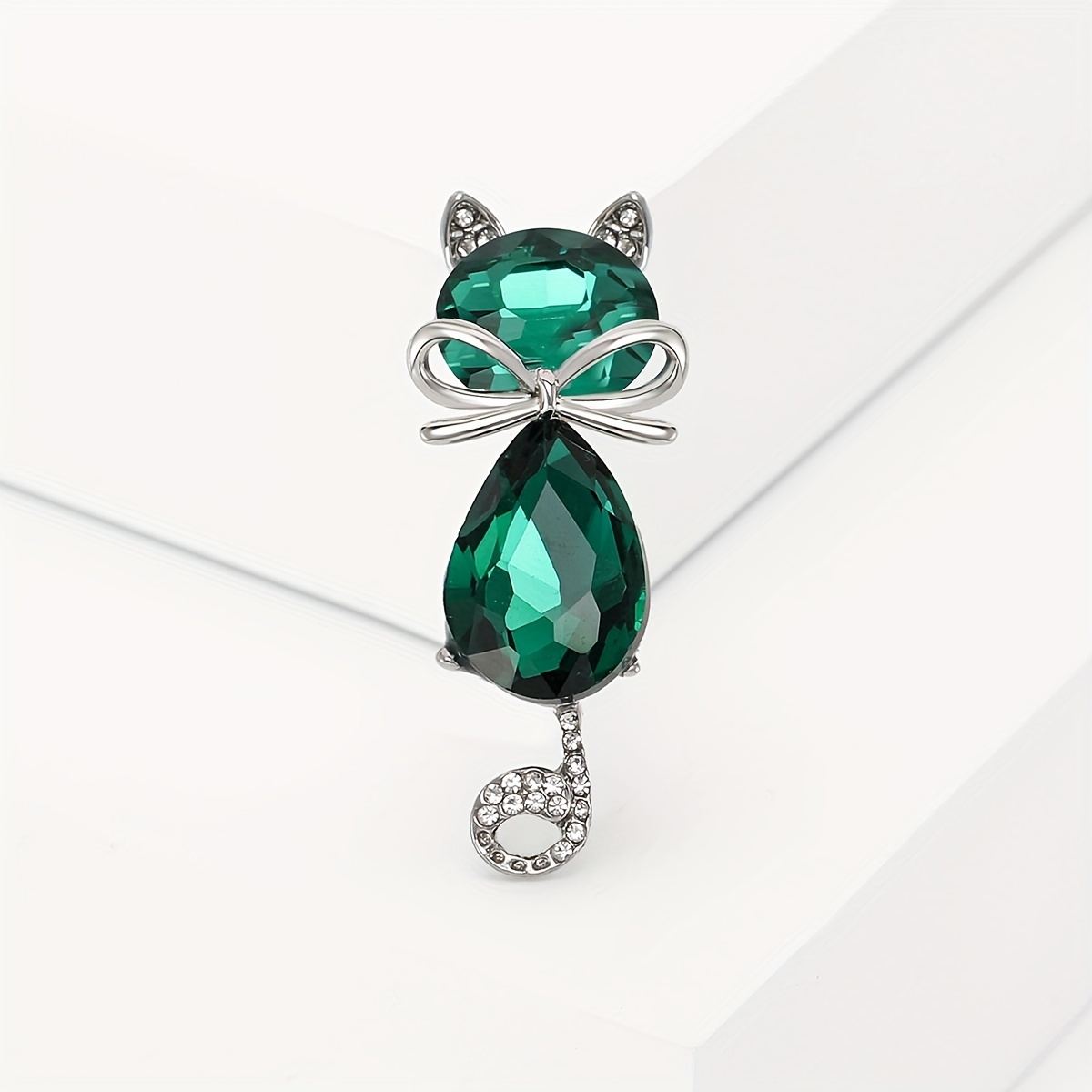 Crystal Cat Shape Brooch, Kitten Waist Pin