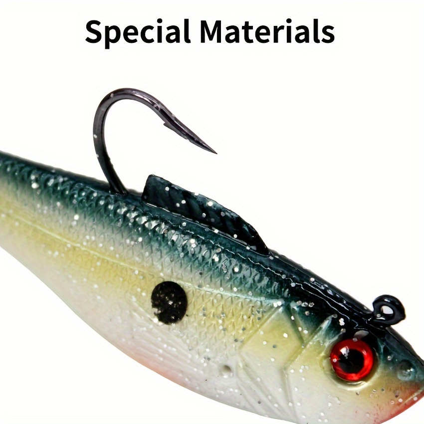Pre rigged Jig Head Soft Fishing Lures Paddle Tail Swimbaits