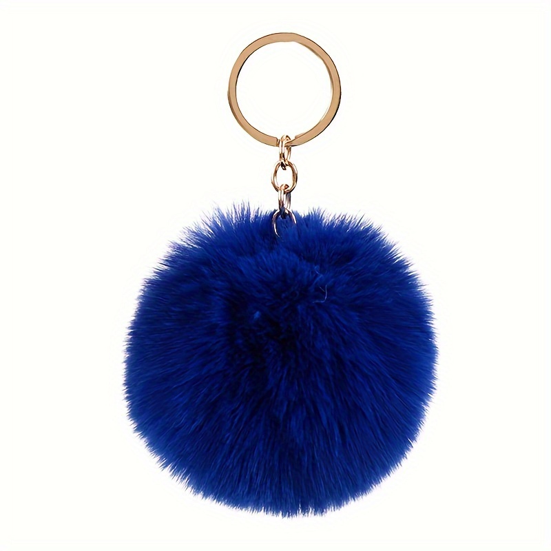 Solid Pom Pom Keychain Fluffy Key Chain Ring Purse Bag Backpack Charm  Earbud Case Cover Accessories Women Girls Gift - Jewelry & Accessories -  Temu