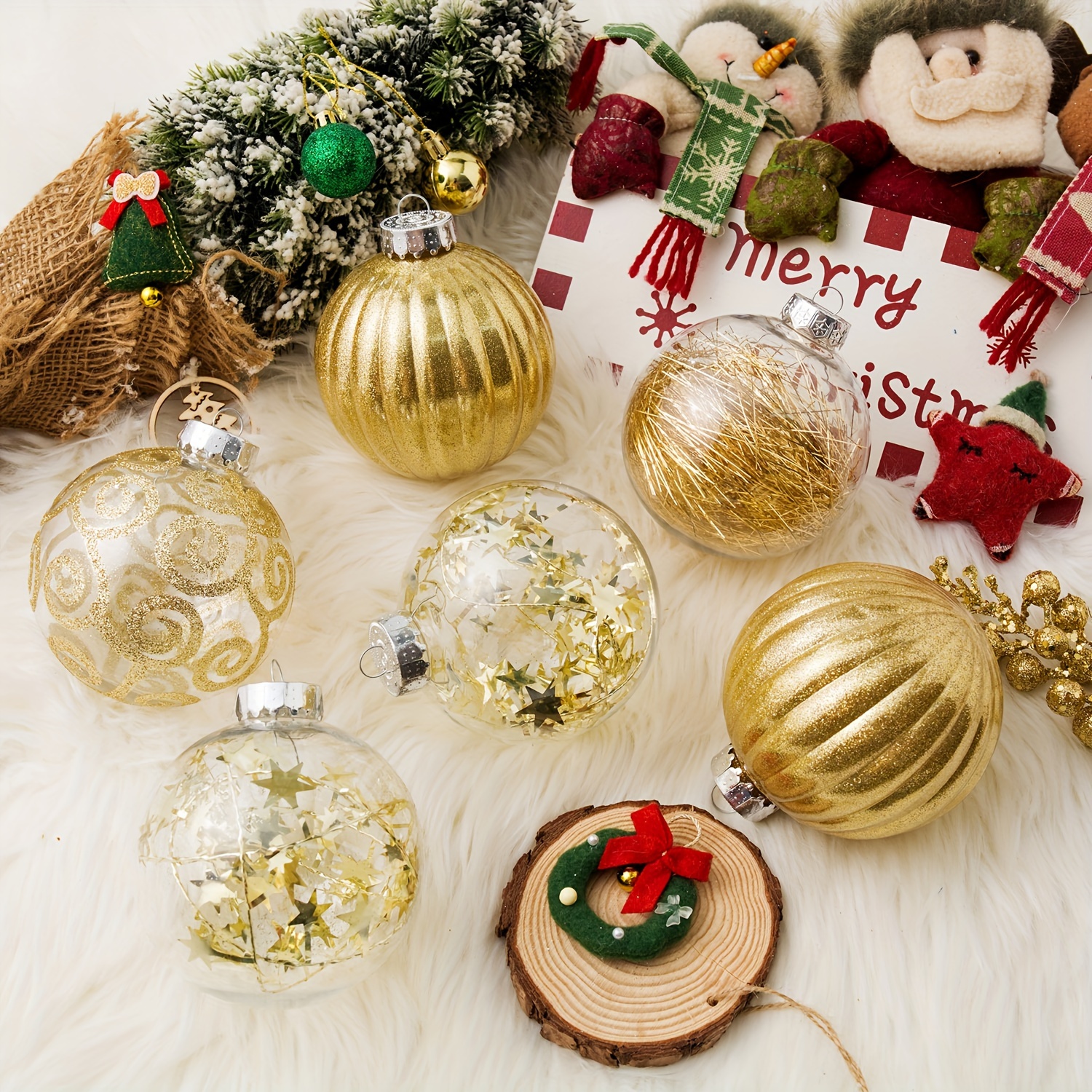 New Christmas Decorations Hanging Ornaments Transparent - Temu