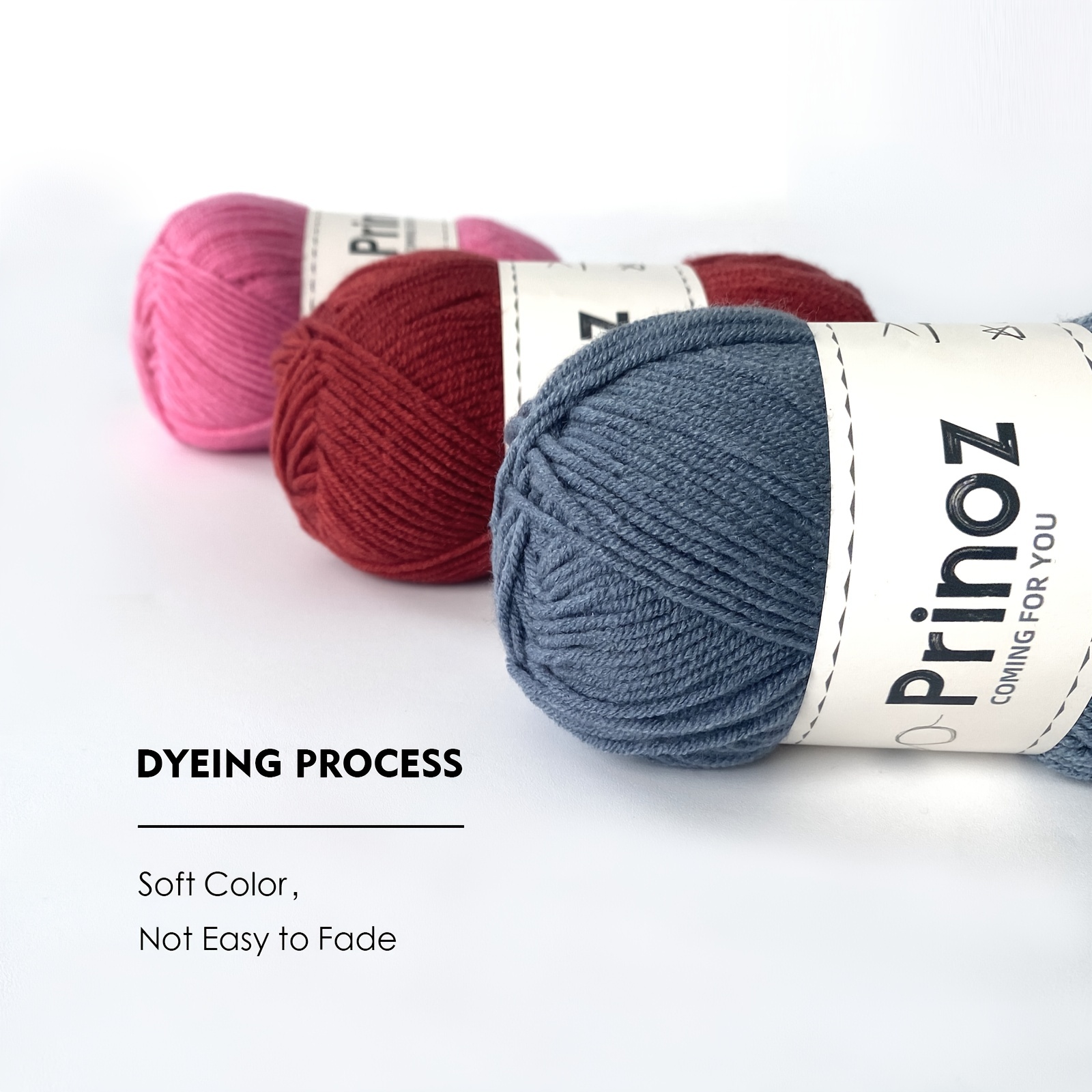 PRINOZ Crochet Yarn - 2PCS 1.76oz 4-Strand 142yds Acrylic Bulk Yarn for  Crocheting and Knitting Handmade Products (Red)