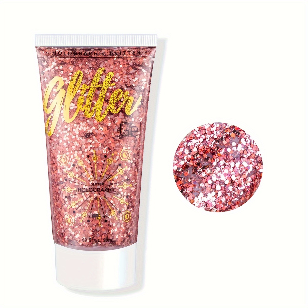 3mm Star & Moon Glitter Chunky Glitter Body Painting Gel - Gold, Silver,  Pink, Multicolor - For Christmas, Party, Club