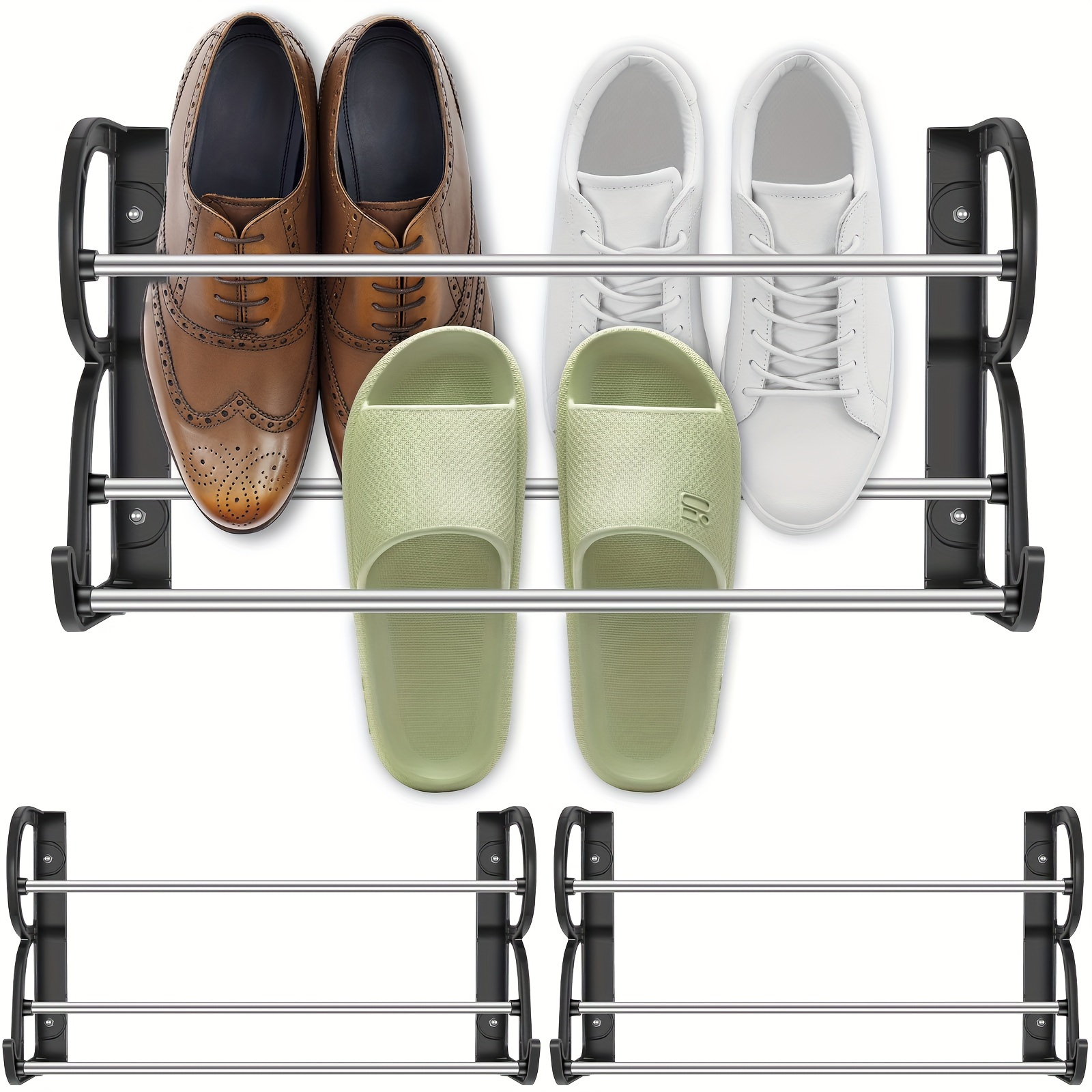 Stainless steel wall mounted shoe rack