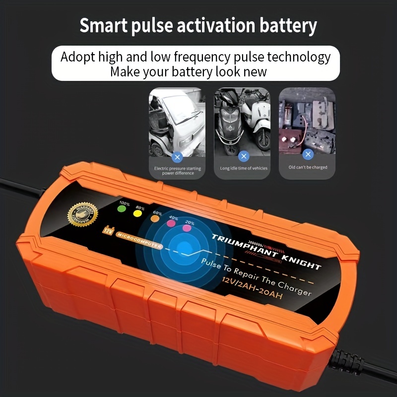Chargeur de batterie de Moto de voiture 12V 2A affichage LED 220V Moto  voiture petit dispositif de Charge de batterie Power Puls Repair