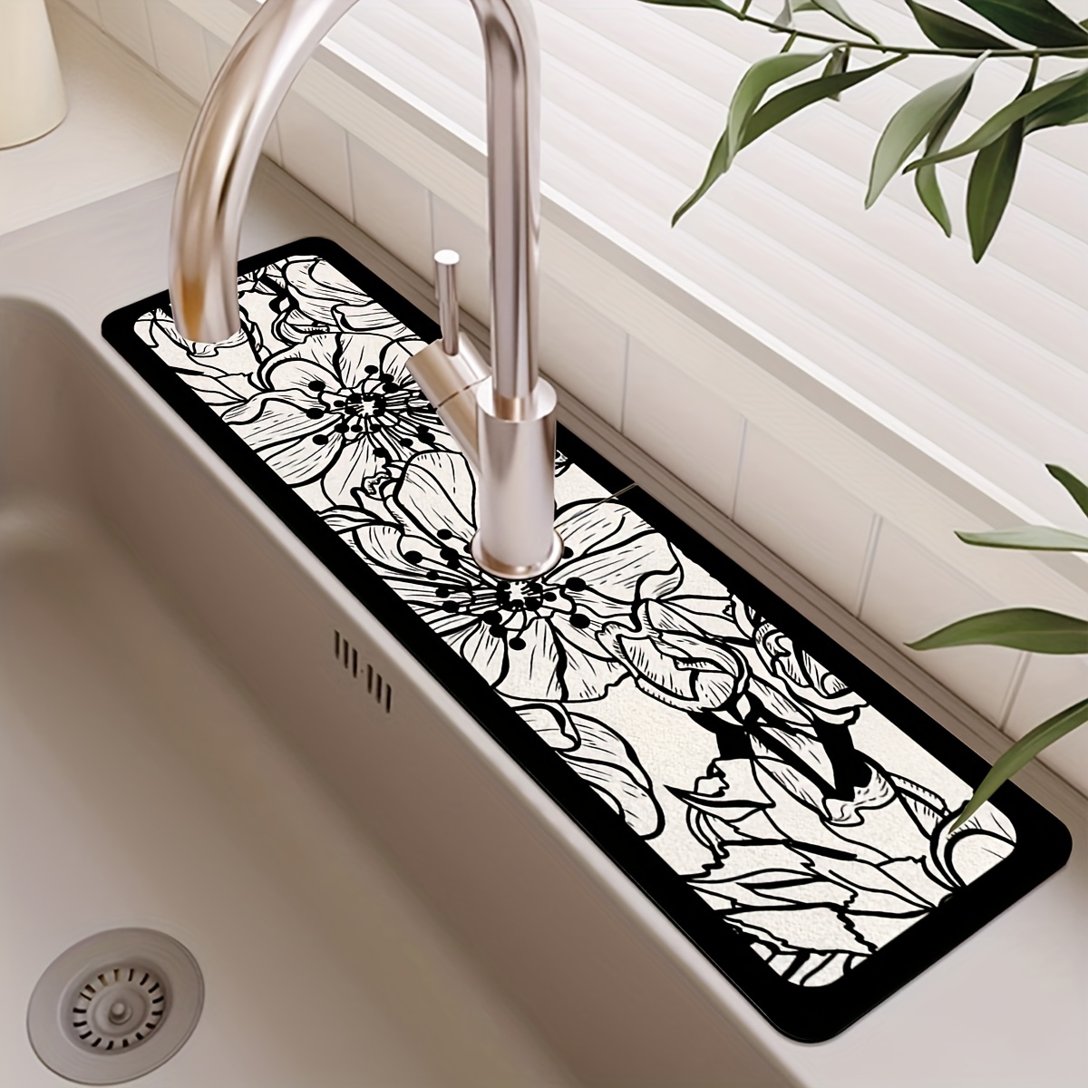 Home Kitchen Draining Mat Sink Narrow Edge Draining Mat - Temu