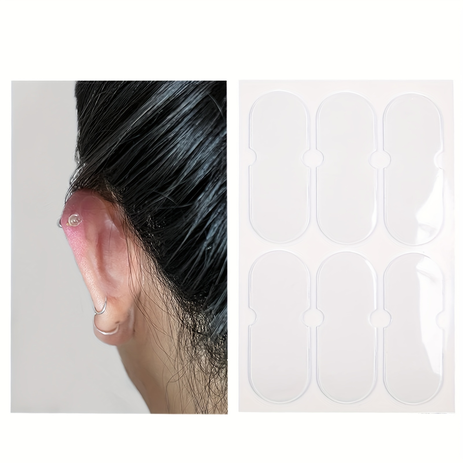 6pcs Ear Stickers, Elf Ear Tapes Ear Lobe Support Patches For Concave Ears  Transparent Painless Silicone Cosmetic Ear Sticker - Beauty & Health - Temu