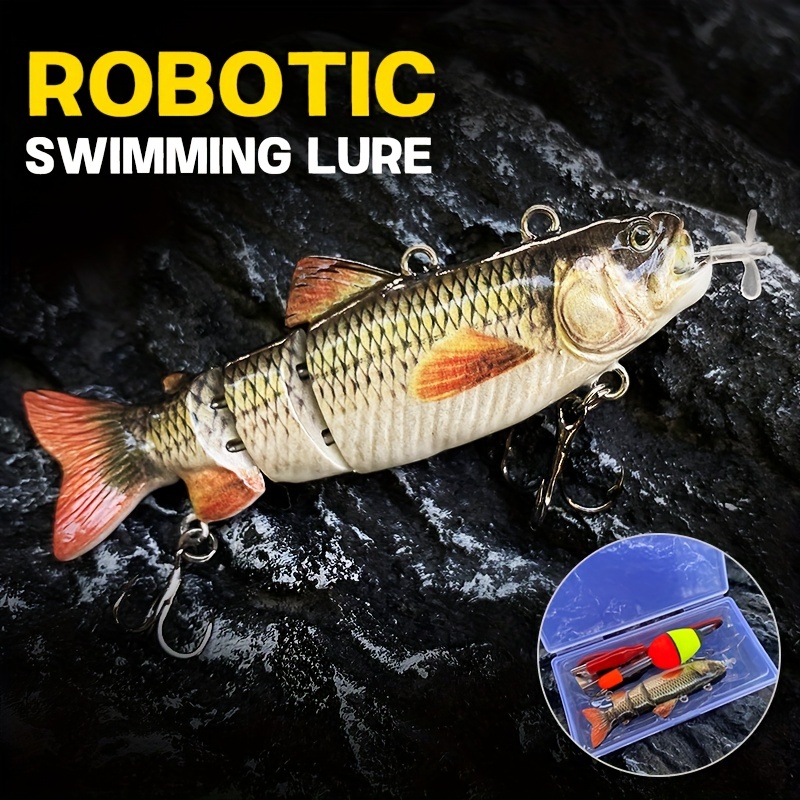 1pc Electronic Bionic Multi Jointed Wobbler Lure, USB Rechargeable Plastic  Hard Bait With LED Light, Fishing Tackle For Saltwater & Freshwater