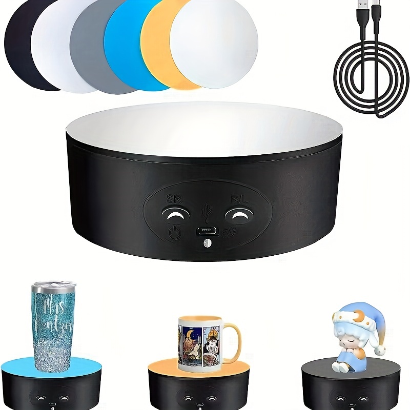  Turner Cup Rotating Display Stand for Epoxy Glitter Tumbler  Display Turner 360 Degree Tumbler Spinner Display Automatic Spinning  Rotating Platform Mute Photography Turntable for Art (White,6 Pcs) : Home &  Kitchen