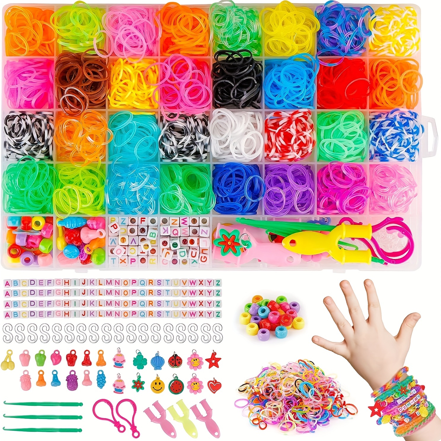 2500+ Rubber Band Bracelet Kit, Loom Bracelet Making Kit for Kids, Rubber  Bands Refill Loom Set, Loom Bands Kit,Friendship Bracelet Girls Creativity  Birthday Gift Kits