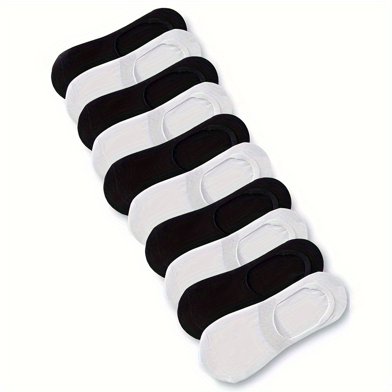 

10 Pairs Simple Solid Socks, Breathable & Comfy Invisible Socks, Women's Stockings & Hosiery