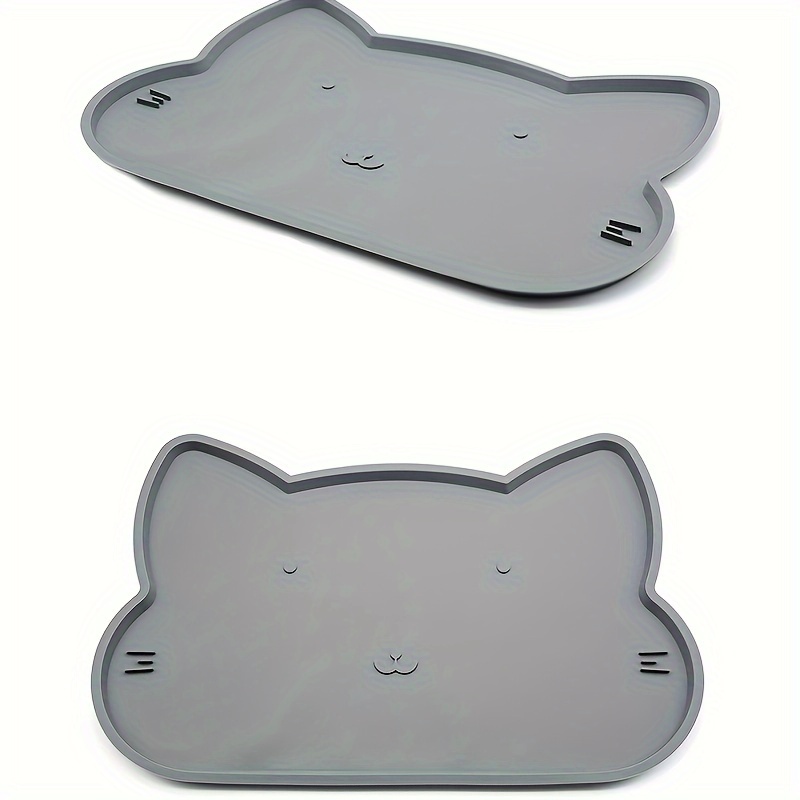 Cat Head Shaped Pet Food Mat, Silicone Waterproof Non-slip Cat Feeding Mat  Cat Bowl Mat With Raised Edge, Pet Placemat - Temu