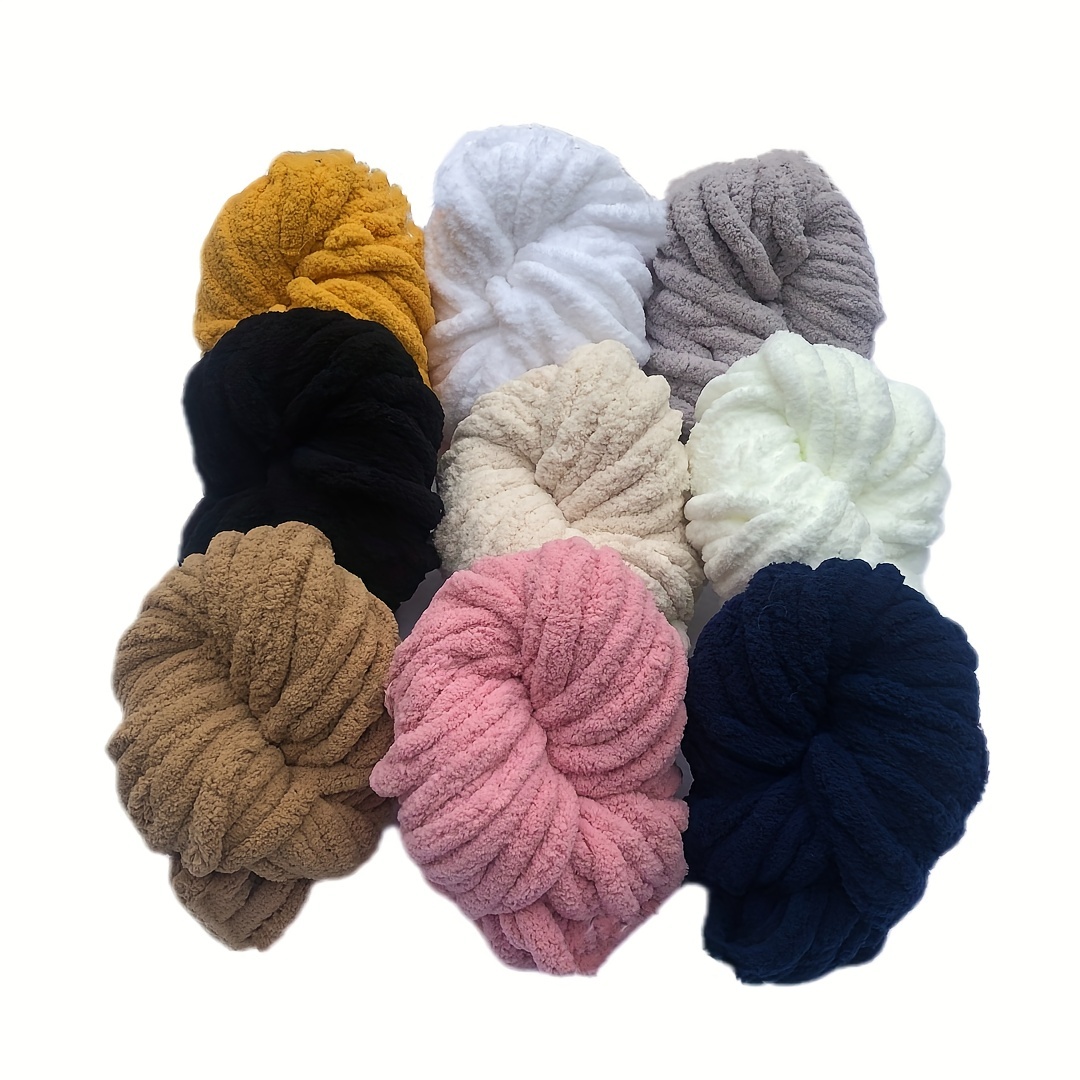 Bulky Chunky Blanket Chenille Yarn Hand Knitting Yarn DIY Crochet Thread  for Clothing Hat Scarf Blanket(Blue)
