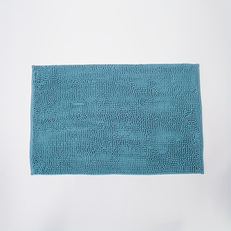 Image of Bathroom Anti-slip Mat | Quick-drying Absorbent Chenille Bath Mat For Toilet And Washroom, Machine Made, Fabric, 1000g/m², 2cm Thick