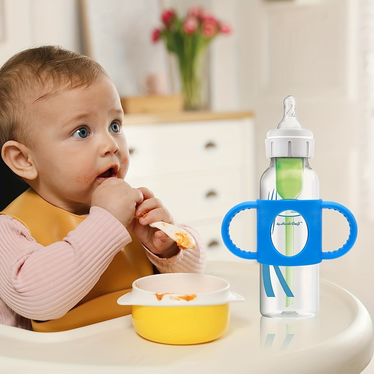 Bottle Handles For Narrow Baby Bottles, Baby Bottle Holder, Bpa-free Soft  Silicone Bottle Handles - Temu