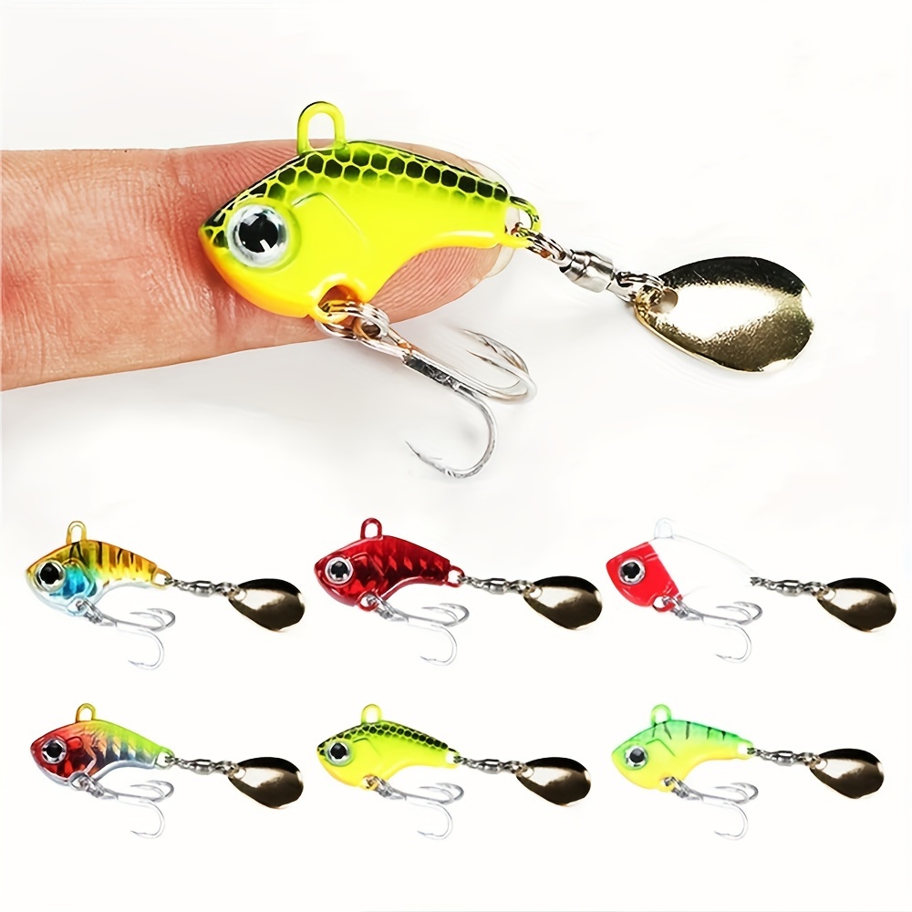 1pc Rotating Metal Vibration Bait, Spinner Spoon Fishing Lures
