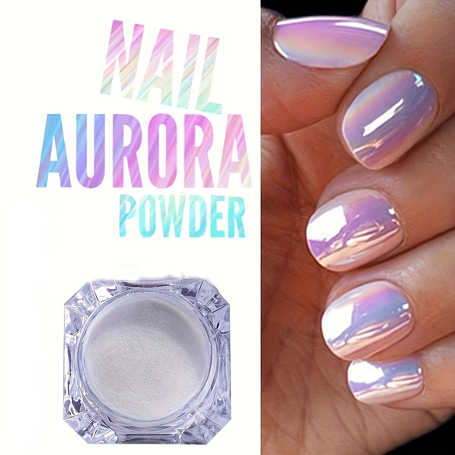 Chrome Nail Powder Holographic Aurora Iridescent Pearlescent - Temu