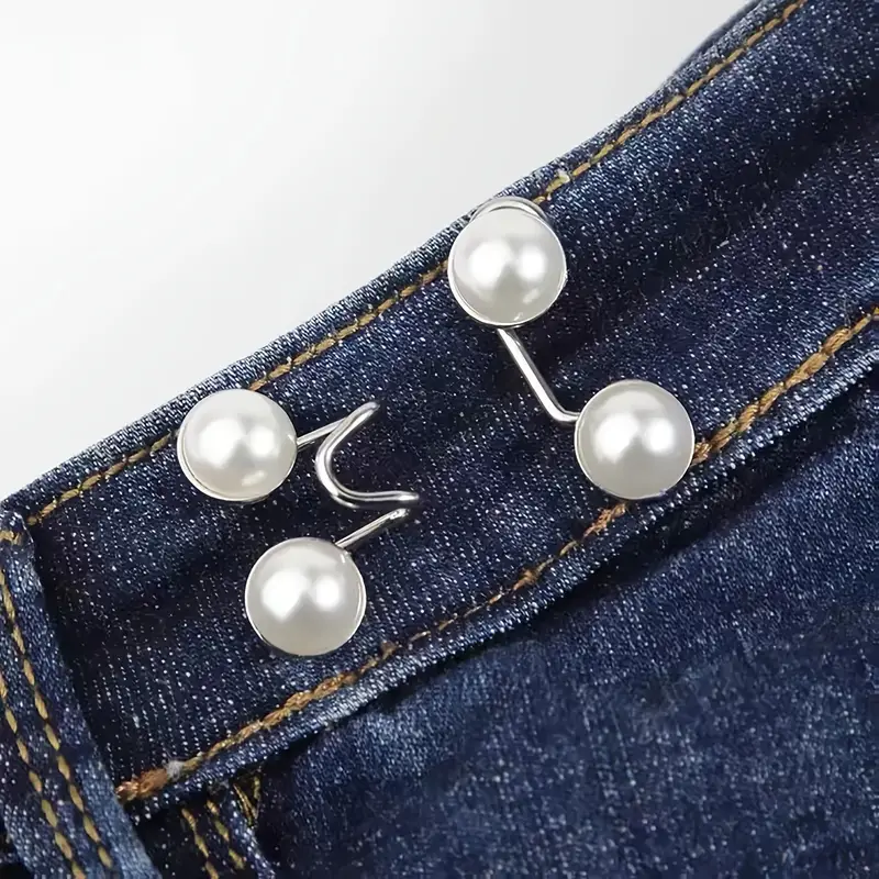 1 set boutons de serrage de taille de pantalon, boutons de Jean instantanés  pour Jeans amples, Clips de pantalons pour la taille, boutons de Jean