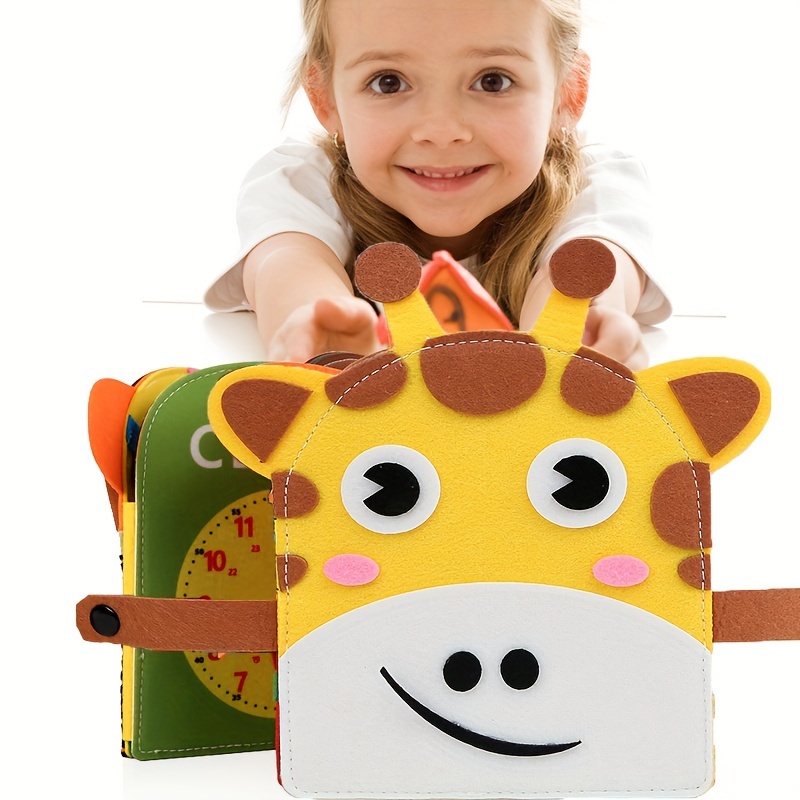 Tablero ocupado Montessori lavable para niños pequeños, libro de tela 3D  para Cuentos de bebé, aprendizaje temprano, educación, hábitos, desarrollo