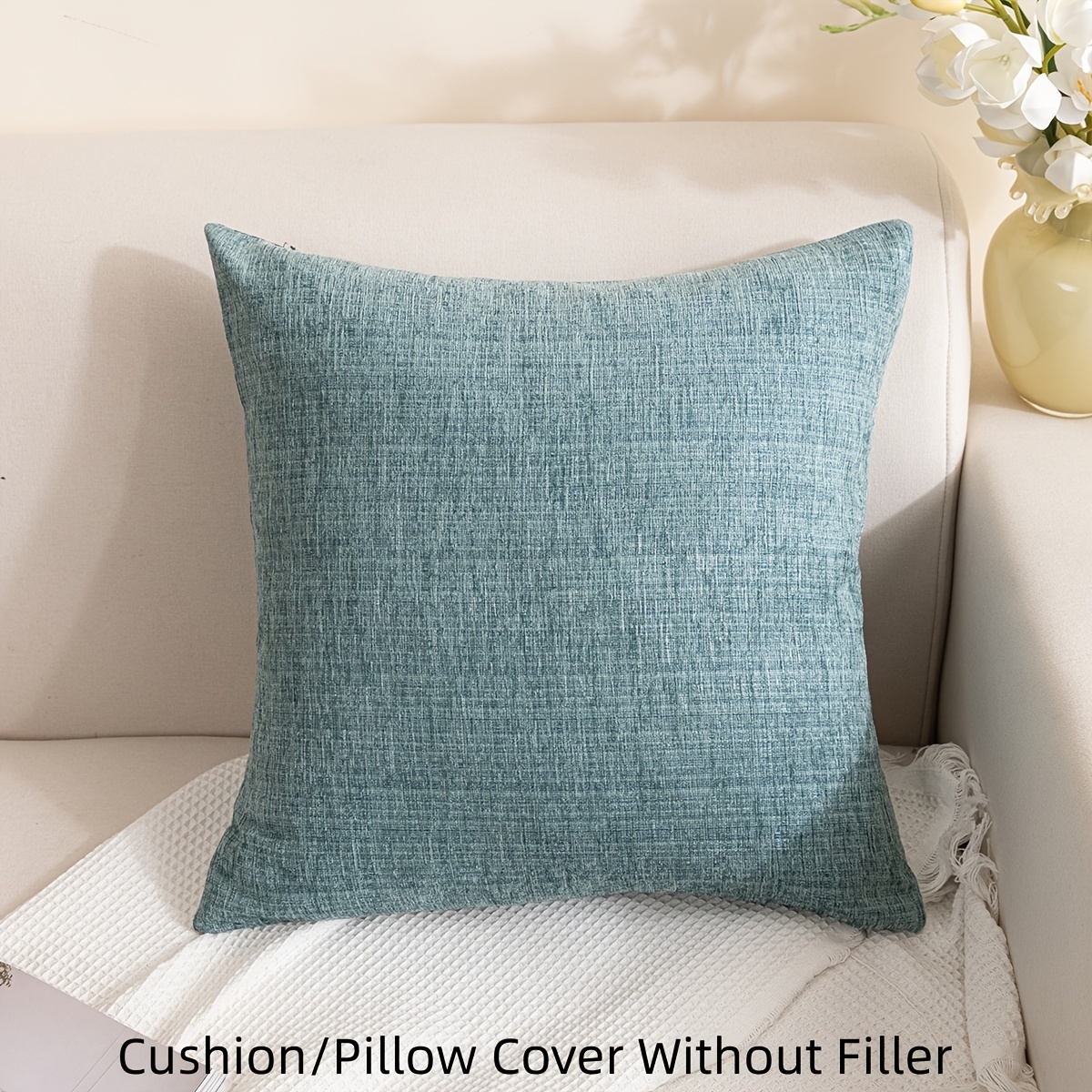 1pc chenille throw pillow cover cushion pillow case sofa bed Temu