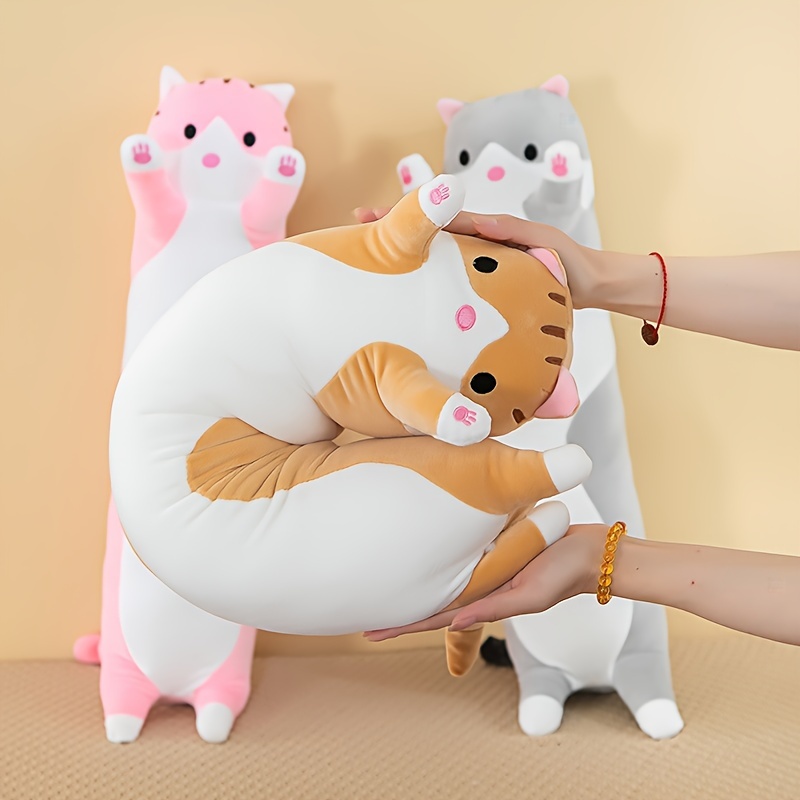 Comprar Almohada larga y suave con forma de gato para niños, juguetes de  peluche, pausa, almohada para siesta, cama, almohada para dormir,  decoración del hogar, regalo, muñeca para niños