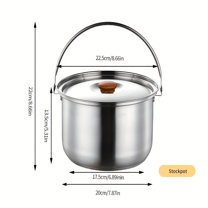 6pcs Stainless Steel Outdoor Cookware Set with Storage Bag