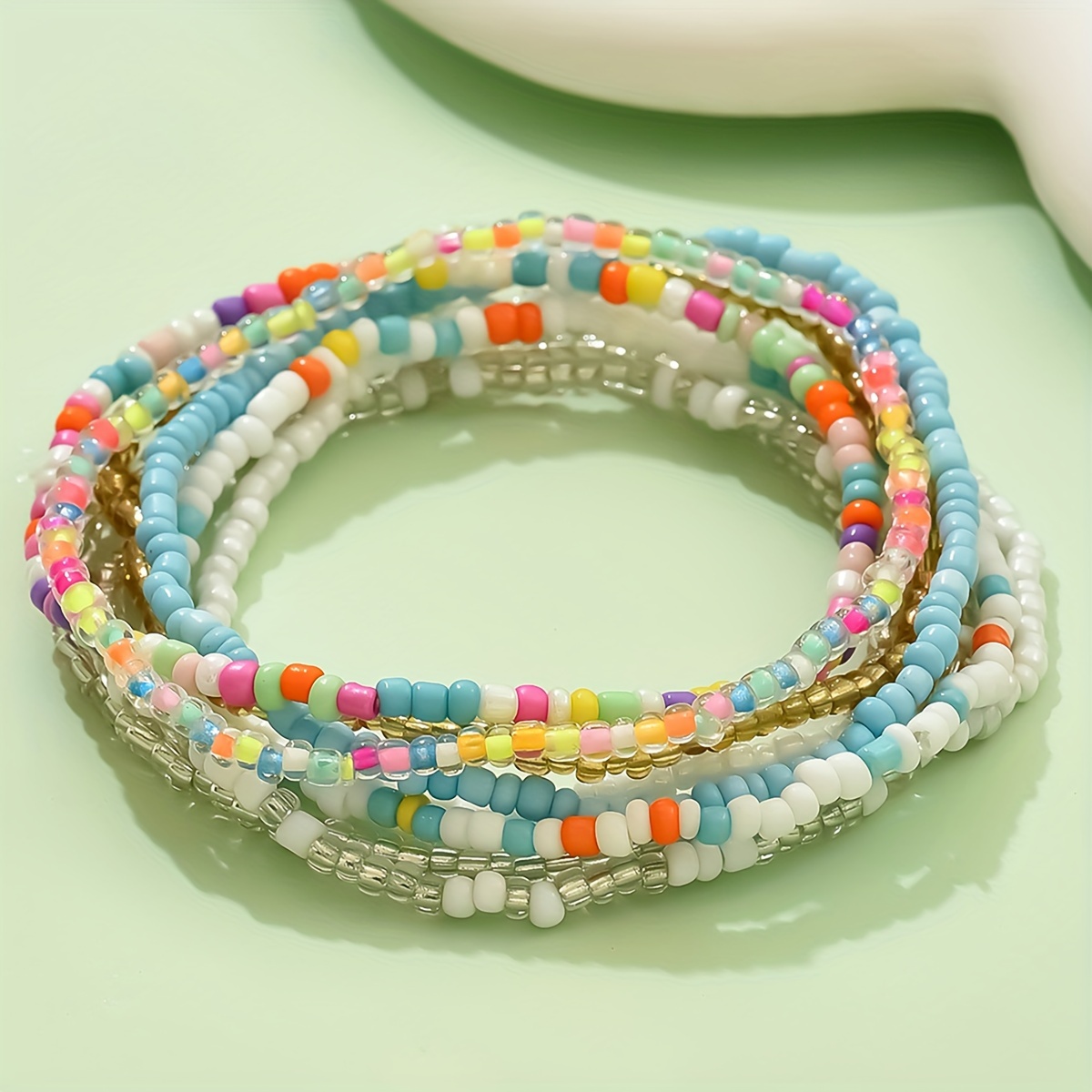 Bohemian Rice like Beaded Bracelet Set Girls Suitable Daily - Temu