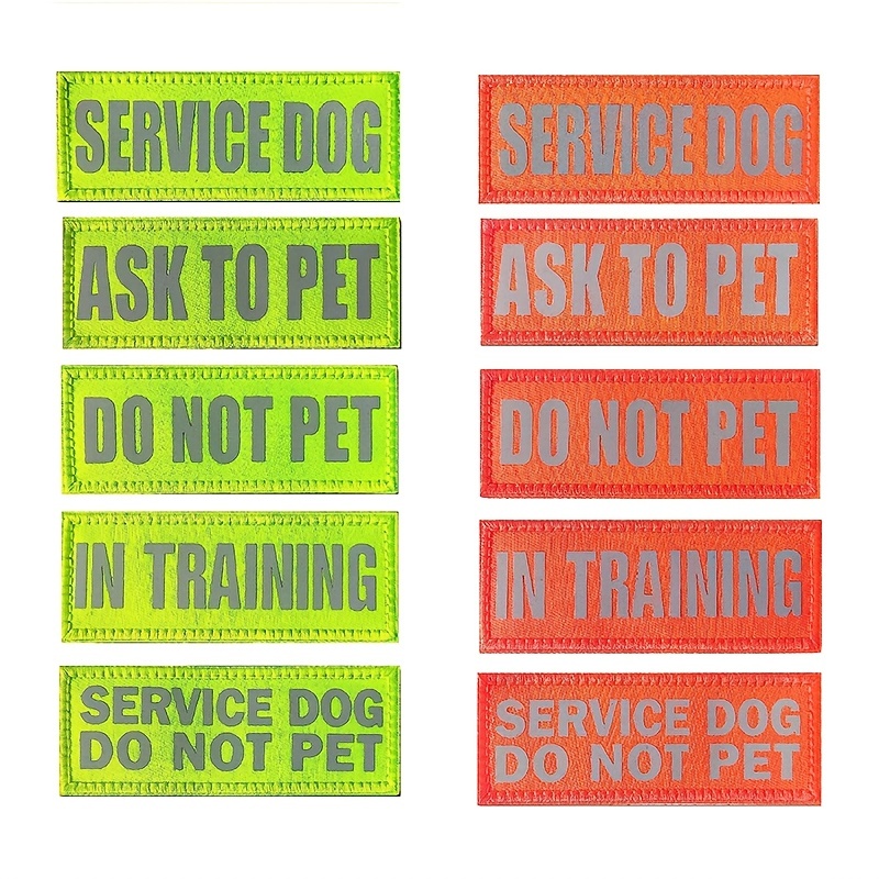 Reflective  Pet Dog Patches Hook Backing Service Dog - Temu