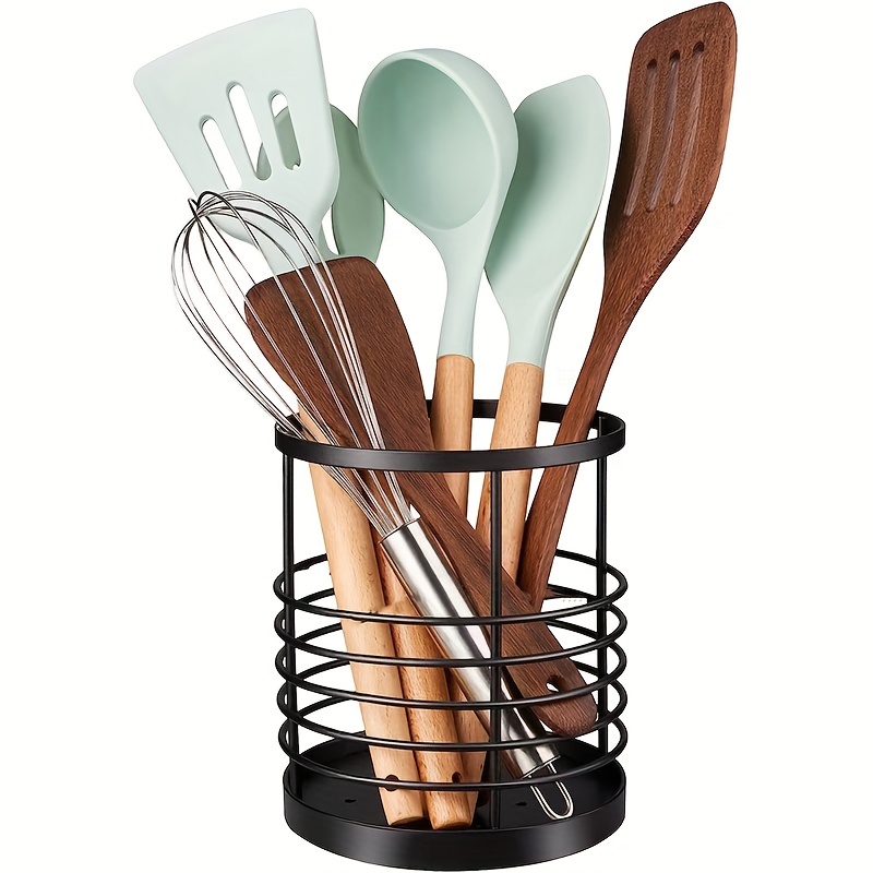 Soporte de utensilios de madera para encimera de cocina, organizador de  utensilios para encimera de cocina, soporte de utensilios con 3  compartimentos