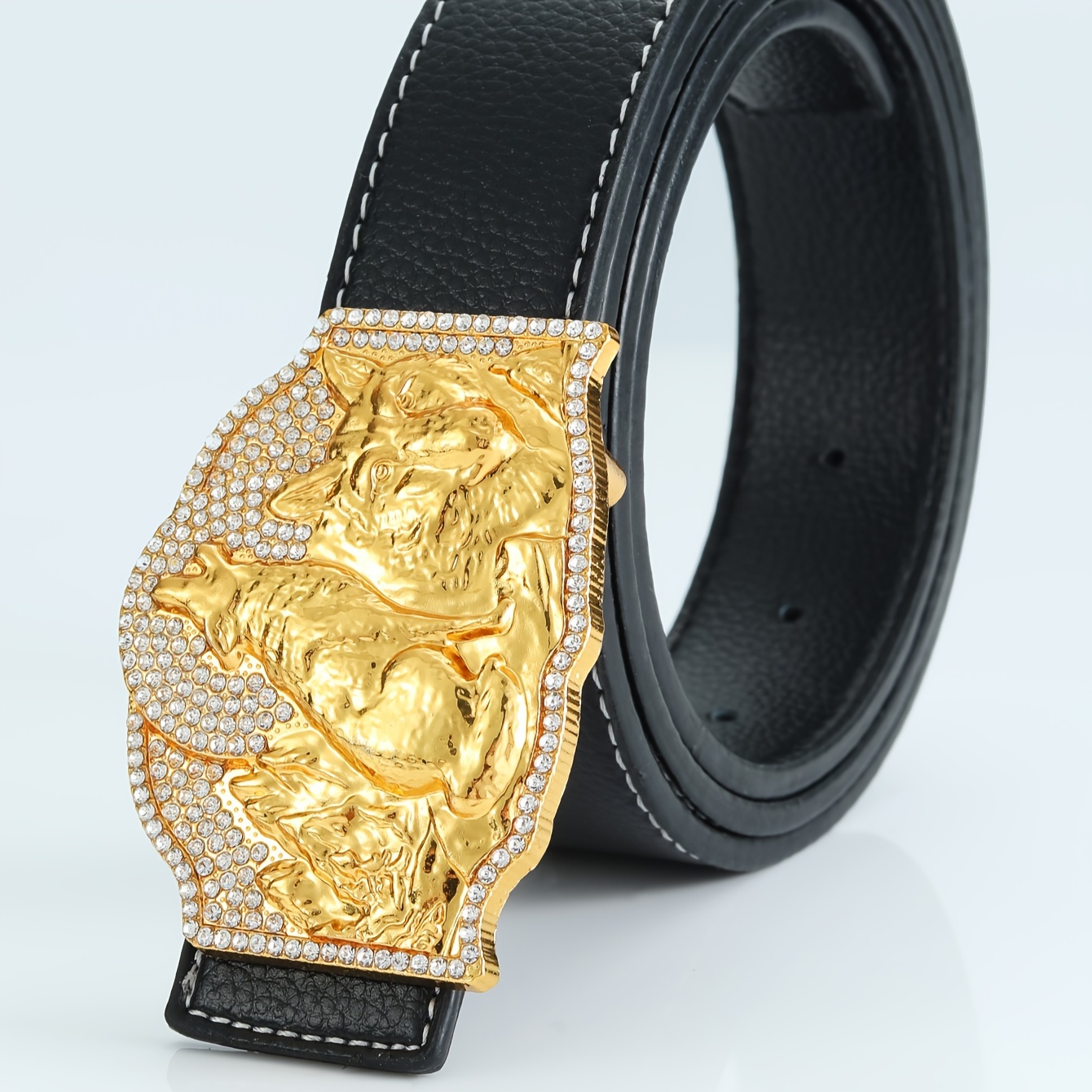 Popular Hip-hop Punk Rhinestone Buckle Men's Belt, Husband