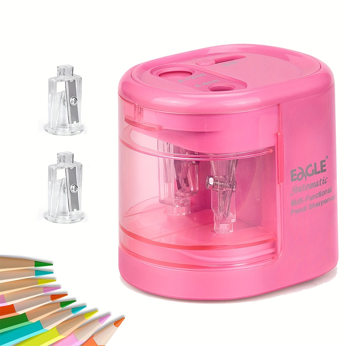 

Eagle Electric Pencil Sharpener, Battery Or Usb Operated, Dual Blades, Automatic Pencil Sharpener For Home Office, Fit For Pencils Of Size 6-8mm And 9-12mm