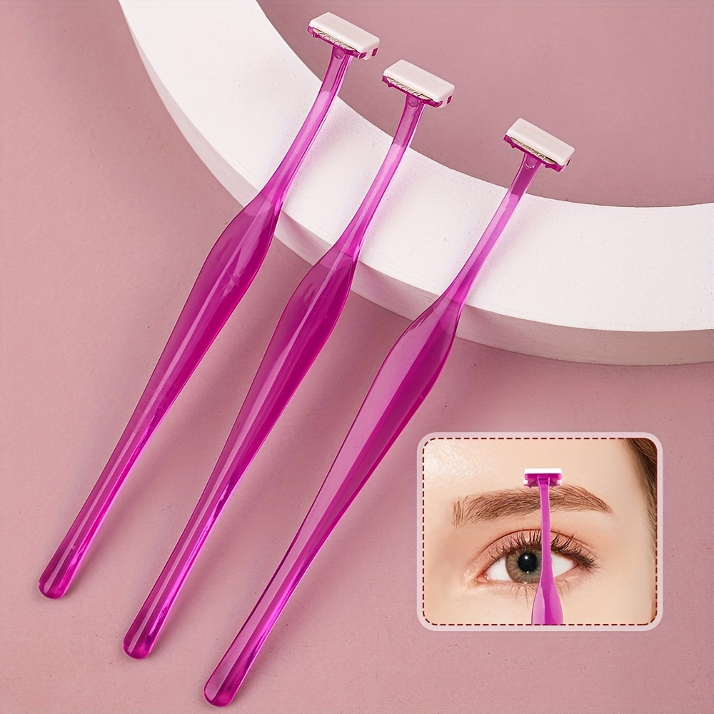 

3pcs/set Eyebrow Razor Set, T-shaped Stainless Steel Safety Eyebrow Shaping Razor, Facial Hair Trimmer Eyebrow Shaper, Makeup Tools