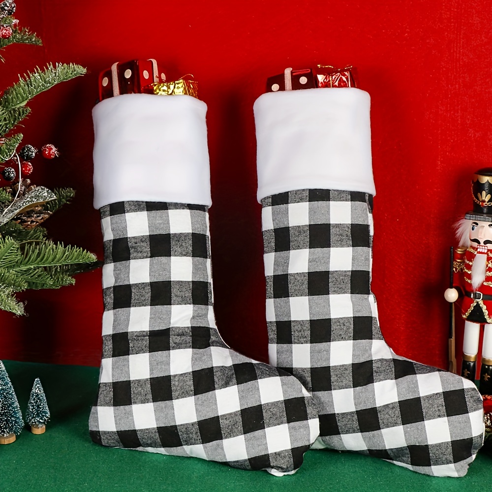 Christmas Stockings, Red And Black Buffalo Plaid Christmas Decor