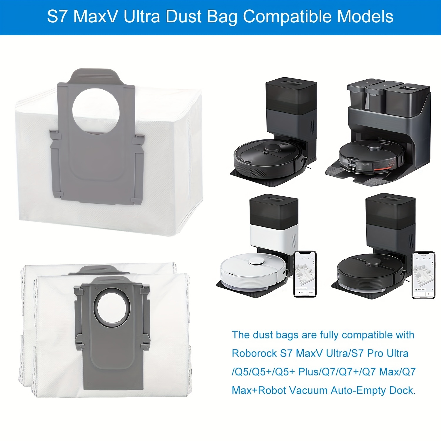 Accessoires Roborock S7, S70, S75, S7Max, S7 Max Ultra, T7S Plus, S7 Pro  Ultra