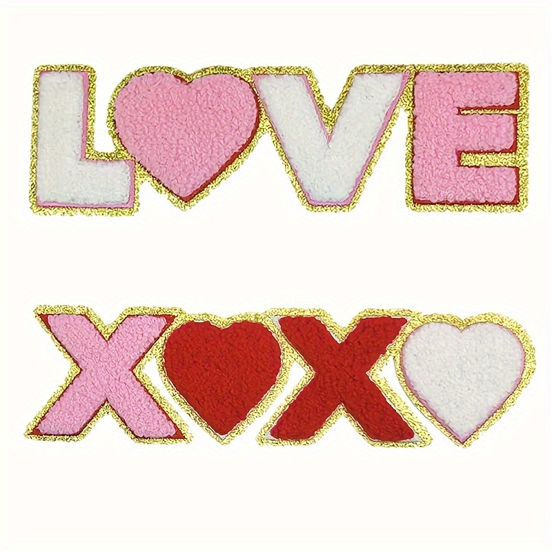 Cute Mix Color Heart Patches Diy Fabric Appliques For - Temu