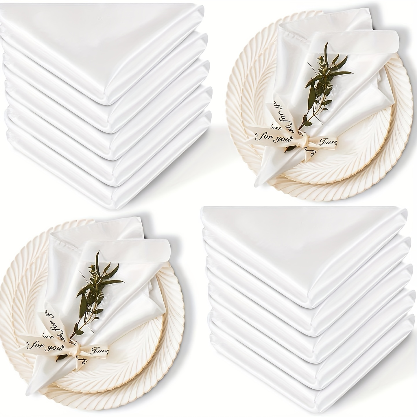 Polyester Napkins Solid Color Napkin Cloth Satin Wedding - Temu