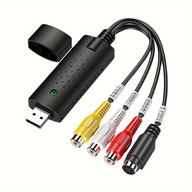 Carte d’acquisition vidéo USB, convertir Hi8 Vhs en DVD numérique pour PC  Windows, adaptateur de numériseur vidéo audio (1 pièce) Th