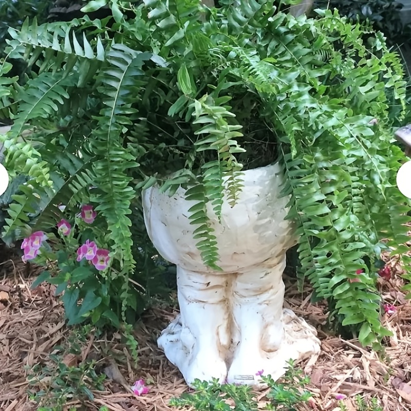 Cache pot en magnésie NAN - H.43 cm-Tête bouddha - OOGarden