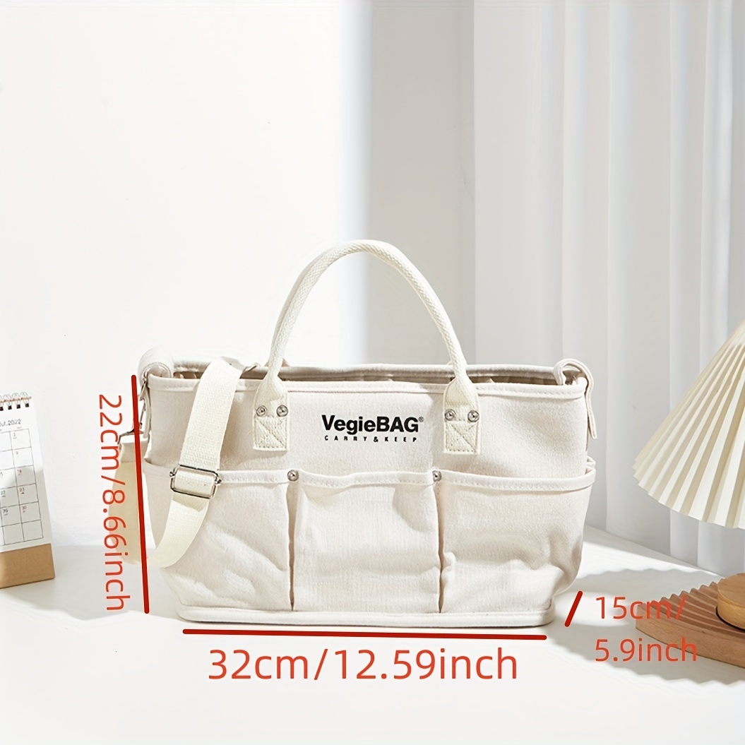 Canvas Tote Bag Durable Lightweight Shoulder Bag Large Capacity