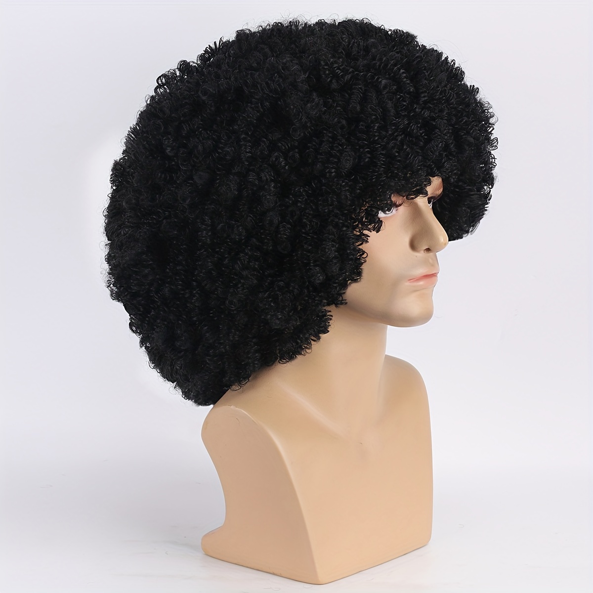 Afro Wigs Men s Black Wigs Synthetic Short Curly Wig Men Temu